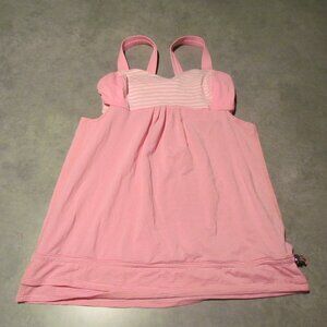 Lululemon Tank Top Womens 6 Pink whte Striped Built In Bra Yoga Gym